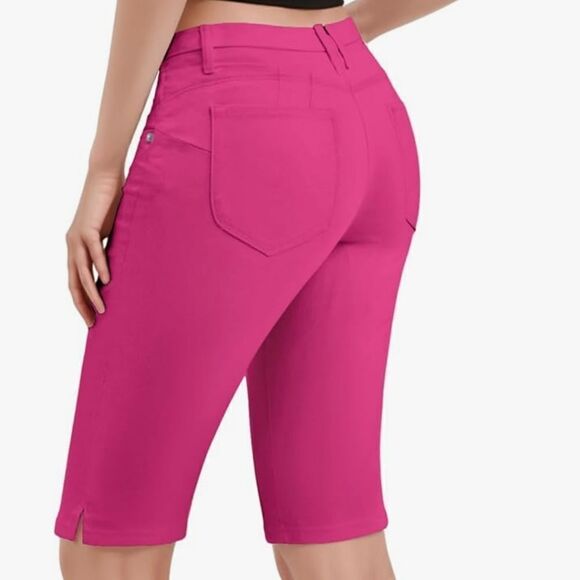 304 NWT Hybrid & Company Ultra Comfy Butt Lift Stretch Bermuda City Short Sz 20 - Picture 2 of 9